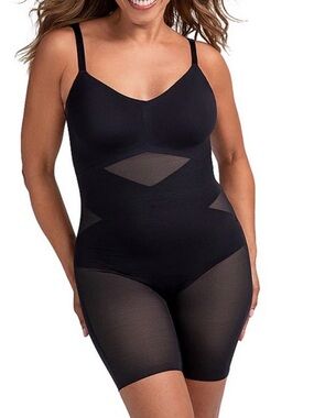 Honeylove mid thigh black body suit women’s shape wear size XL